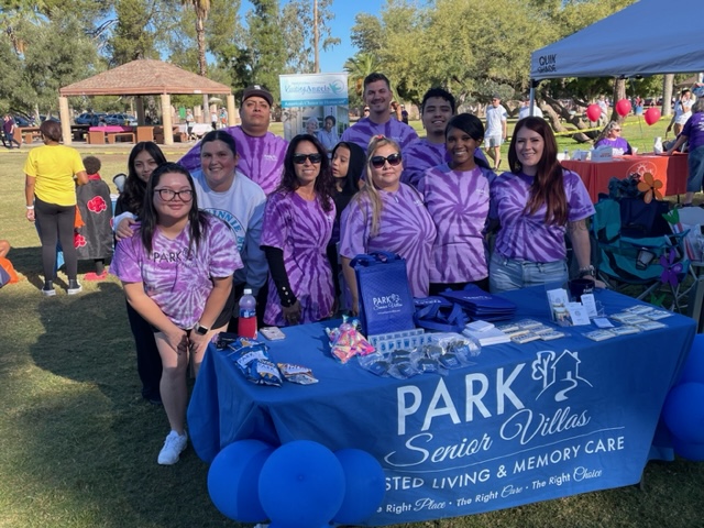 park senior villas team at alzheimers event