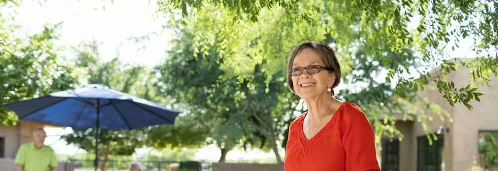 senior resident engaging in assisted living activities