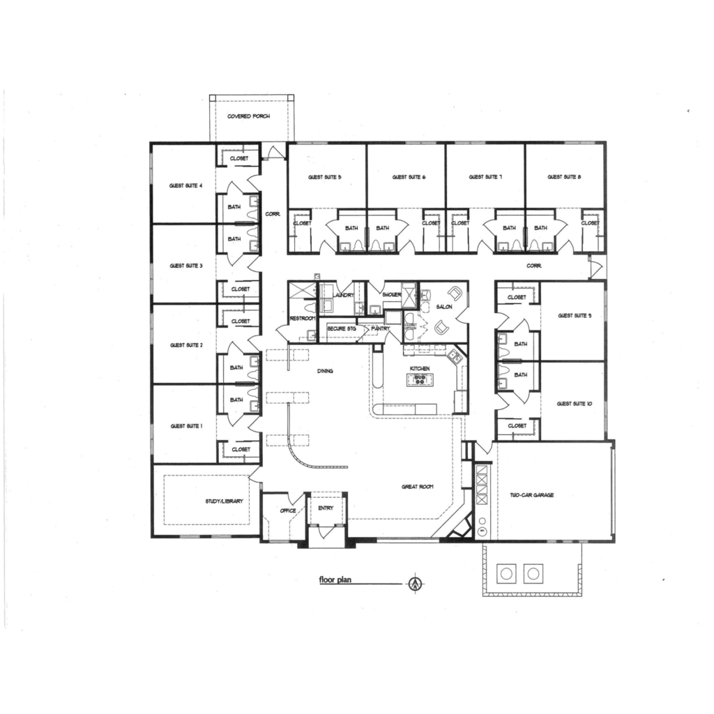 Lc standard floor plan with rooms broken out
